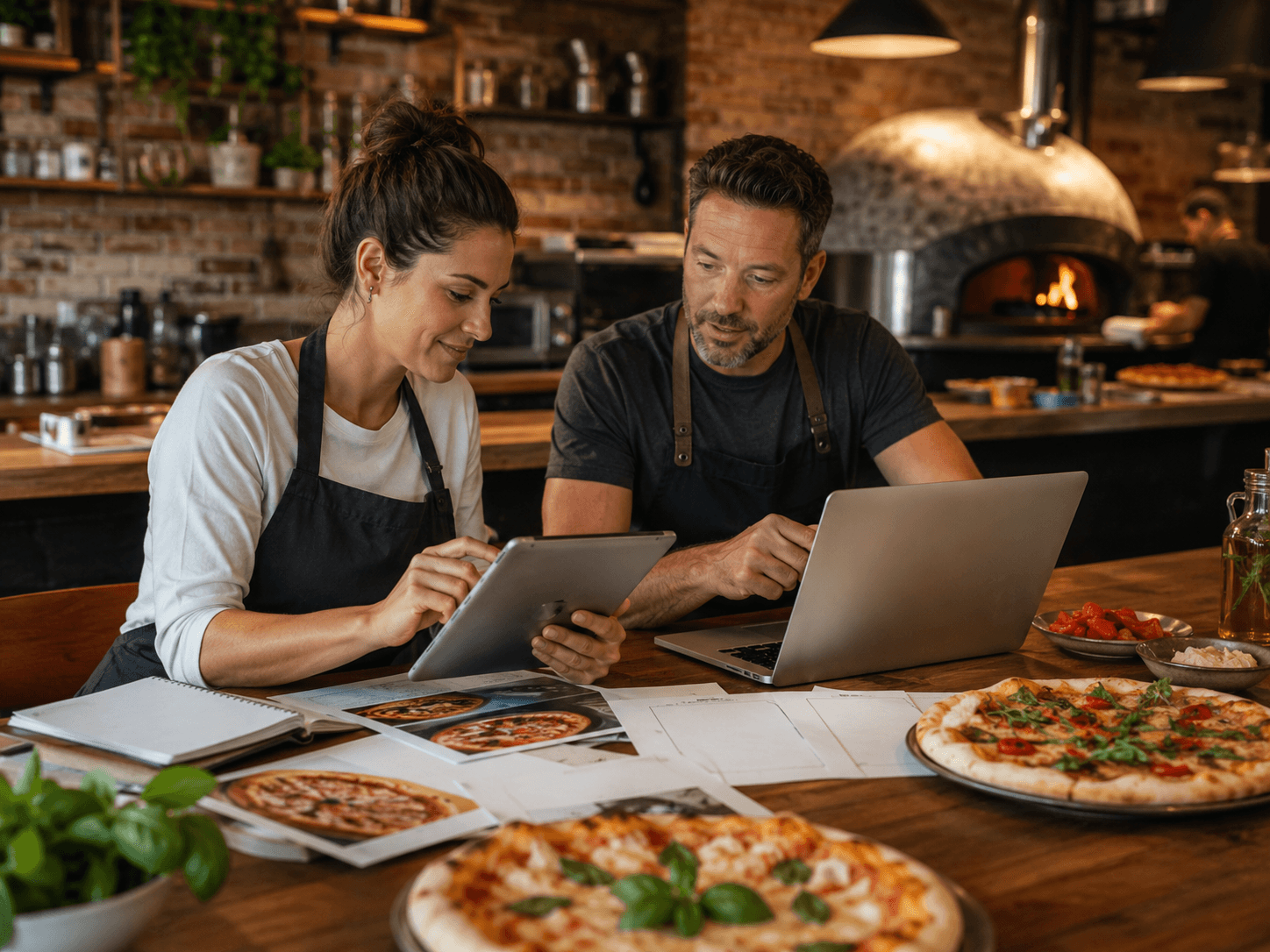 Pizzeria Owner and Manager Creating the Menu